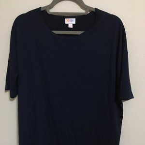 LuLaRoe Irma Solid Navy Blue high-low EUC - Small